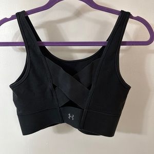 Under Armour Cross Back Sports Bra, Black